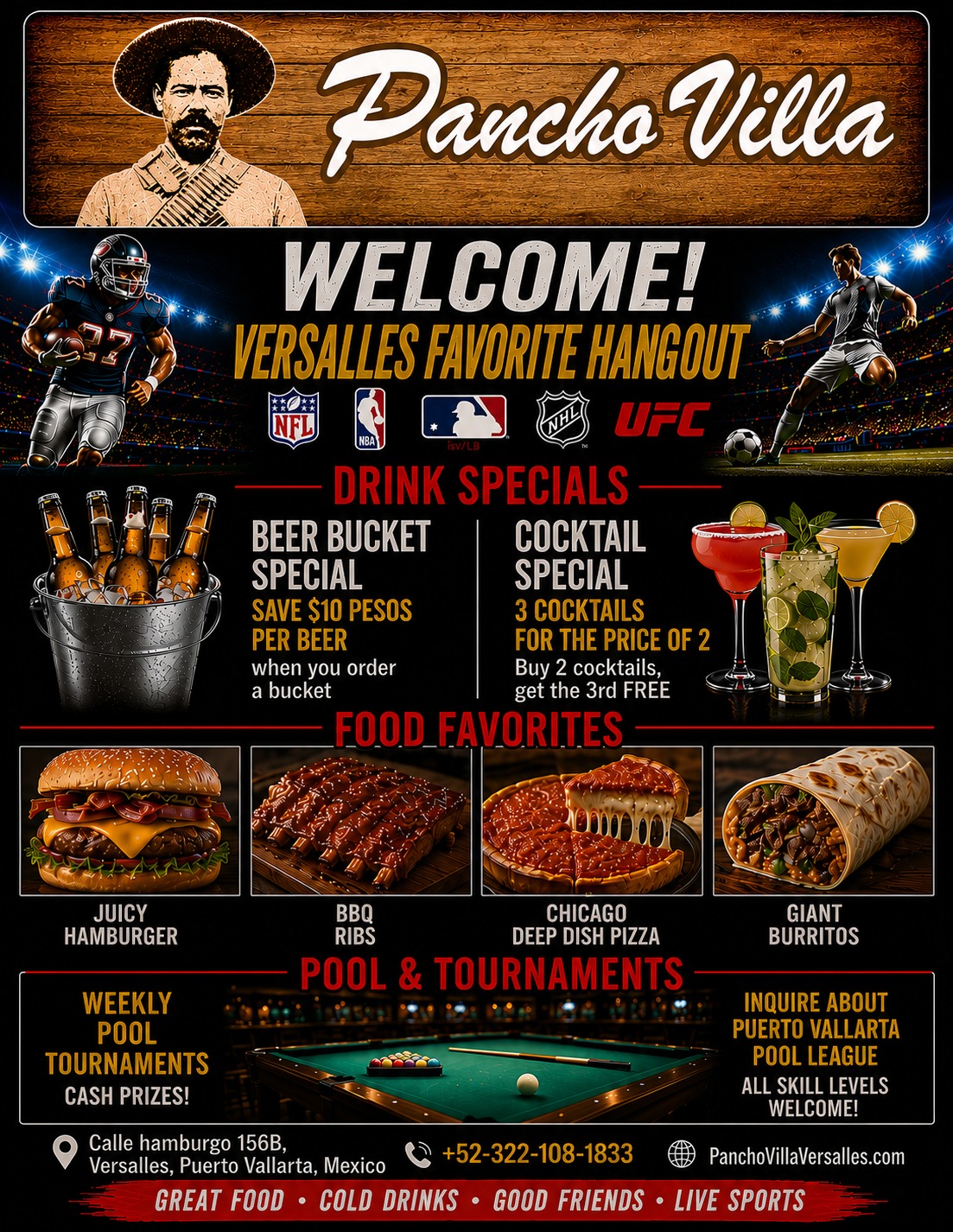Pancho Villa Menu Page 1