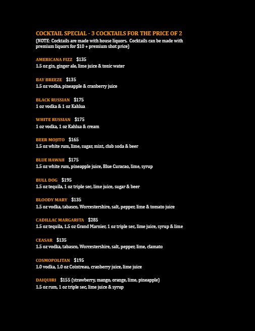 Pancho Villa Menu Page 4