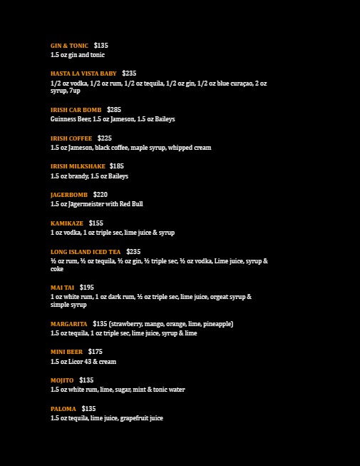 Pancho Villa Menu Page 5