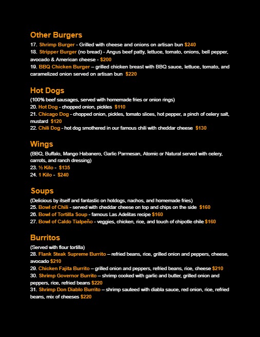 Pancho Villa Menu Page 8